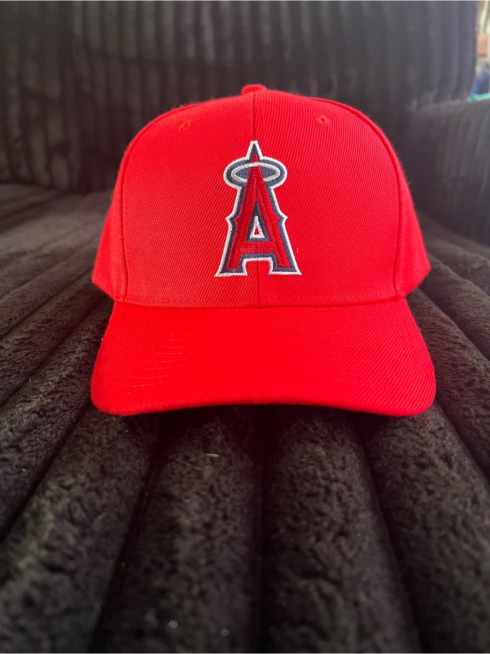 Angels Red Baseball Cap with Embroidered A Logo